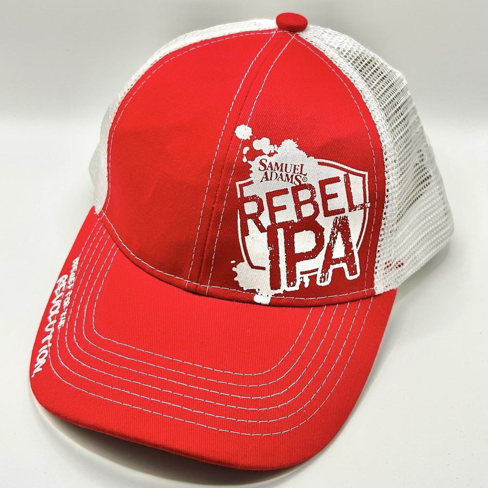 Samuel Adams Rebel IPA Revolution Beer Trucker Hat Cap Snapback Adjustable Red